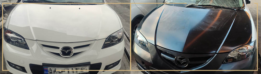 مقایسه قبل و بعد از نقاشی کاپوت ماشین در مرکز ما در تهران