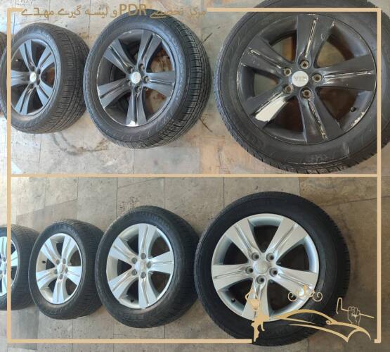 رینگ اسپرت شده در مرکز رنگ رینگ تهران نمونه کار رنگ رینگ خودرو در مرکز رنگ رینگ تهران